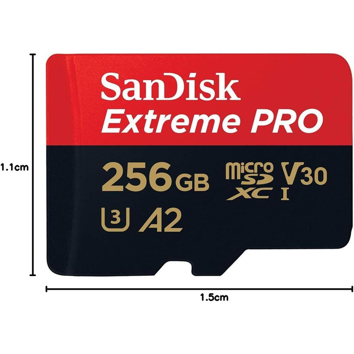 Карта пам'яті microSDXC SanDisk Extreme PRO 256 GB UHS-I U3 V30 A2 (200 MB/s) з адаптером та RescuePRO Deluxe для смартфонів, дронів та екшн-камер