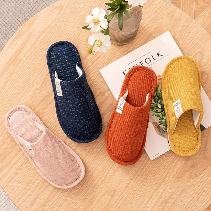 Тапочки зимові для дому, бавовняні, дихаючі, для гостей, антиковзкі, жовті, 36/37 EU (для жінок та чоловіків)