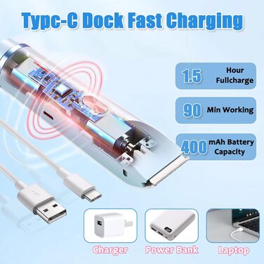 Електричний жіночий триммер Intimrasierer 2-в-1 для інтимної зони, синій