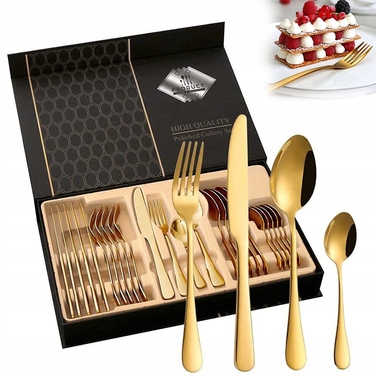 Набір столових приборів на 24 предмети (на 6 осіб), нержавіюча сталь, у подарунковій коробці