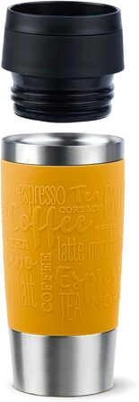 Термокружка Emsa N20202 Travel Mug Classic, 0.36 л, нержавіюча сталь, ізоляція 4г/8г, герметична, для подорожей, з широким отвором, колір: гірчичний