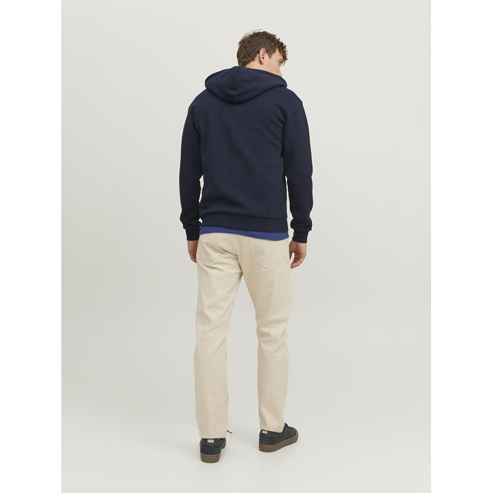 Чоловіча однотонна куртка-худі Jack & Jones темно-синього кольору (Navy Blazer)