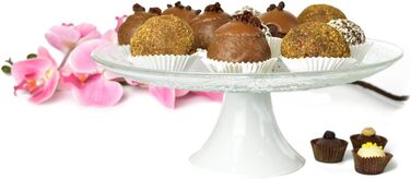 Квіткова тарілка для тортів Sendez Ø29 см з рельєфом, порцеляновий підставник, сервірувальна тарілка