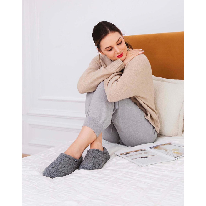 В'язані домашні тапочки VeraCosy з піною-пам'яттю та флісовою підкладкою, сірі, 38/39 EU