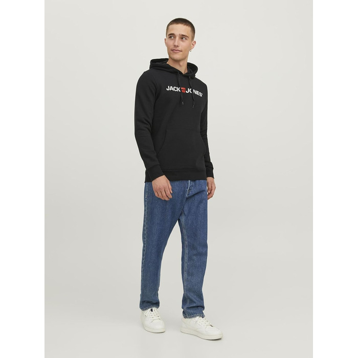 Чоловічий худі Jack & Jones з логотипом, чорний, розмір XL