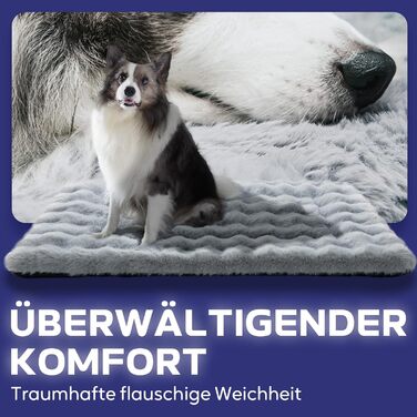 М'яка килимок-підстилка для собак Mora Pets: неслизька, тепла, сіра, 76 x 48 см