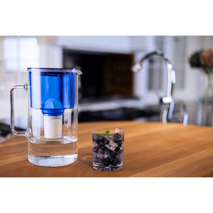 Скляний фільтр-кувшин Wessper D2 BOROSILICATE 3л, синій + 12 фільтрів