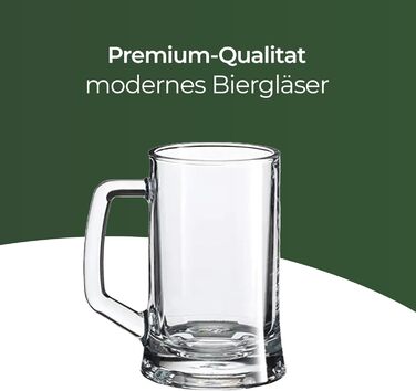Pub Biersiedel 660 ml, Robust glass with handle, Dishwasher-safe, Classic pub design, Ideal for beer, shandy (beer mixed with lemonade), and chilled drinks, 12-piece set