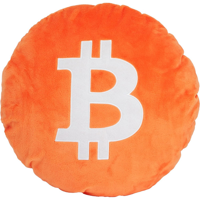 Декоративна подушка Bitcoin кругла 34 см – м'яка крипто подушка з унікальним дизайном, ідеальний подарунок для майнерів та фанатів біткоїну, криптовалюти, мерч Bitcoin
