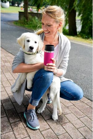 Термокружка Emsa Travel Mug Classic, 360 мл, жовта, з рукавом, 4 години гаряче, 8 годин холодне, 100% герметична