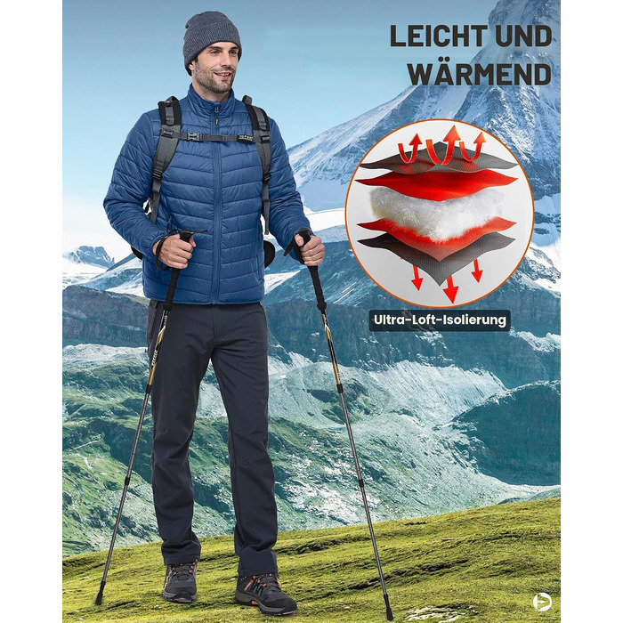 Чоловіча легка утеплена куртка-пуховик Outdoor Ventures, компактна стібана куртка, темно-синя (Navy Blau)