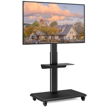 Підставка для телевізора на коліщатках RFIVER, мобільна, поворотна, чорна, для телевізорів 26-70 дюймів, VESA 400x400, до 35 кг