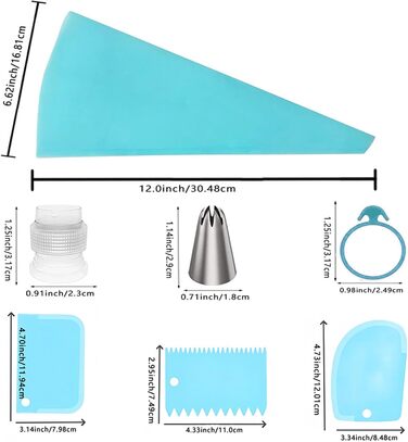 Набір для випічки Sadodo: форми для тортів та пирогів (кутові, круглі, серцеподібні), мішок кондитерський з насадками, антипригарне покриття