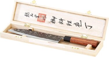 Tokio KitchenWare Santoku Knife: Chef's knife with genuine wood handle, handcrafted (Kitchen knife, Chef's knife, Gift)