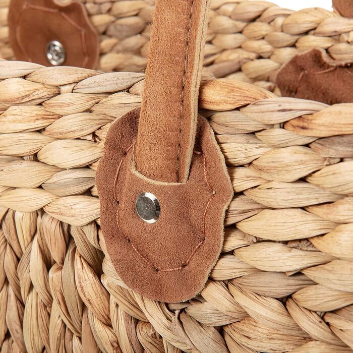 SIDCO Shopping Bag Shopper Basket Water Hyacinth Shopping Basket Straw Bag Natural