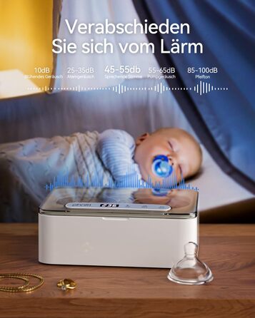 Ультразвуковий очисник Phniti 47 кГц: для окулярів, ювелірних виробів, зубних протезів. 3 режими, портативний, 330 мл, білий