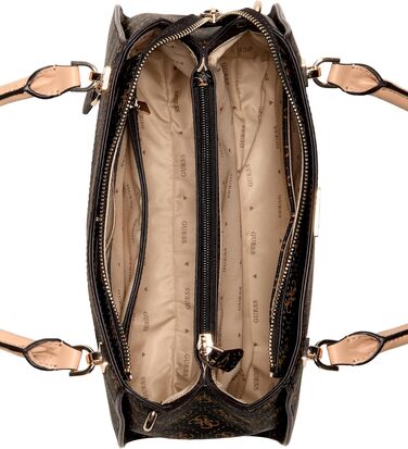 Сумка жіноча GUESS Noelle II Luxury Satchel коричнева з логотипом - оригінал