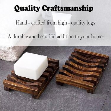 Дві дерев'яні мильниці еко-стилю для ванної кімнати та кухні, ручної роботи, біорозкладні