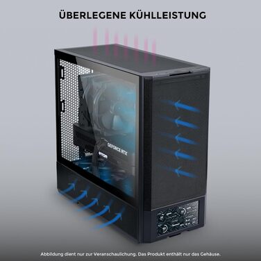 Ігровий корпус для ПК Lian Li LANCOOL 207 Digital ATX Midi Tower, чорний, з LCD-дисплеєм, підтримка відеокарт до 375 мм та радіаторів до 360 мм