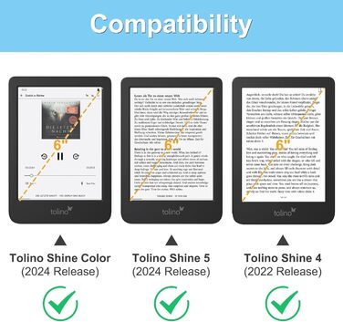 Чохол Fintie для Tolino Shine Color/Shine(2024)/Shine 4(2022) & Kobo Clara Colour/Clara BW(2024)/Clara 2E(2022) eReader - ультратонкий з авто-сон/пробудження та магнітним закриттям, блакитний мармур
