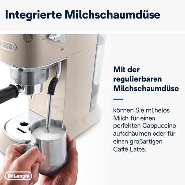 Еспресо-машина De'Longhi Style EC 685.B Dedica + Kit Barista: компактна, з професійним капучинатором, для кави та ESE-капсул
