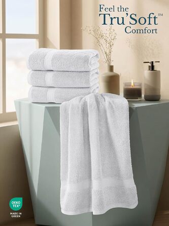 Набір банних рушників Utopia Towels, сріблясті, 100% бавовна, преміум якість 600 г/м², гігроскопічні та м'які, 4 шт.