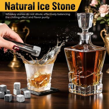Набір віскі: декантик 800 мл, 2 келихи, 8 каменів, набір віскі та келихів