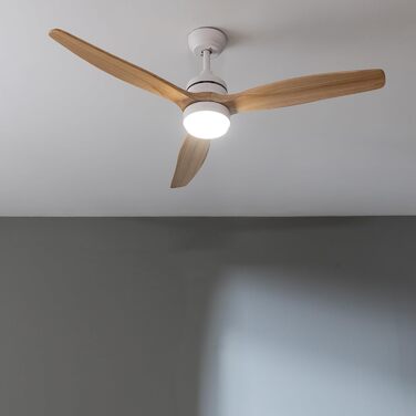 Стельовий вентилятор Cecotec EnergySilence Aero 5275 DarkWood з LED підсвіткою та пультом, 52 дюйми, DC мотор, режим зима/літо, регульована висота, 40W