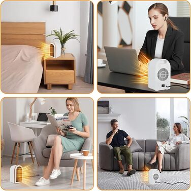 Електрична теплова гармата 2000W з пультом керування, 58 см, з осциляцією 70°, 3D-полум'я, LED-дисплеєм, ECO-режимом та таймером 12 годин - для обігріву спалень та офісів