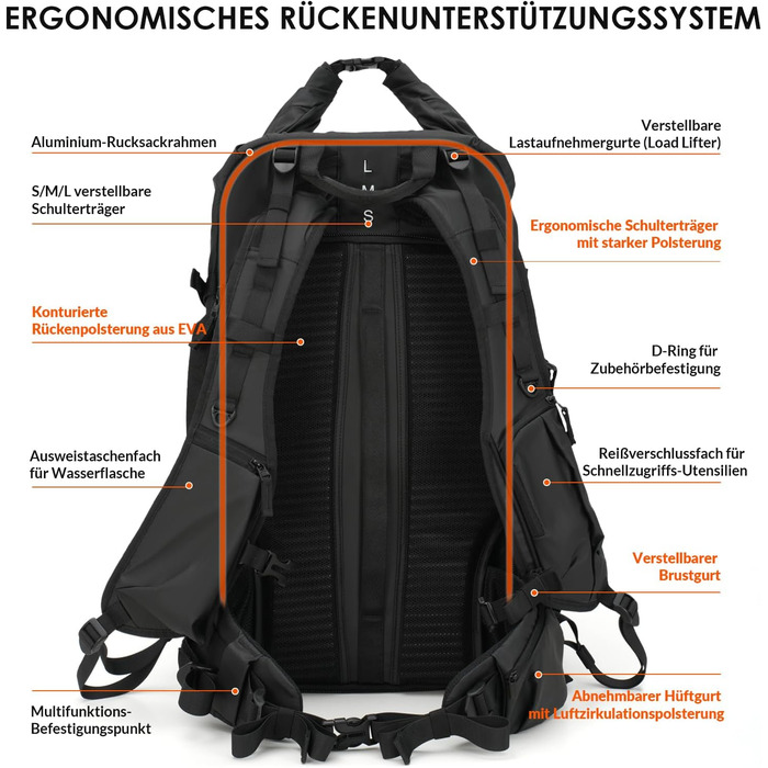 Рюкзак для фотоапарата TARION: водонепроникний, 35L, з відділенням для 16