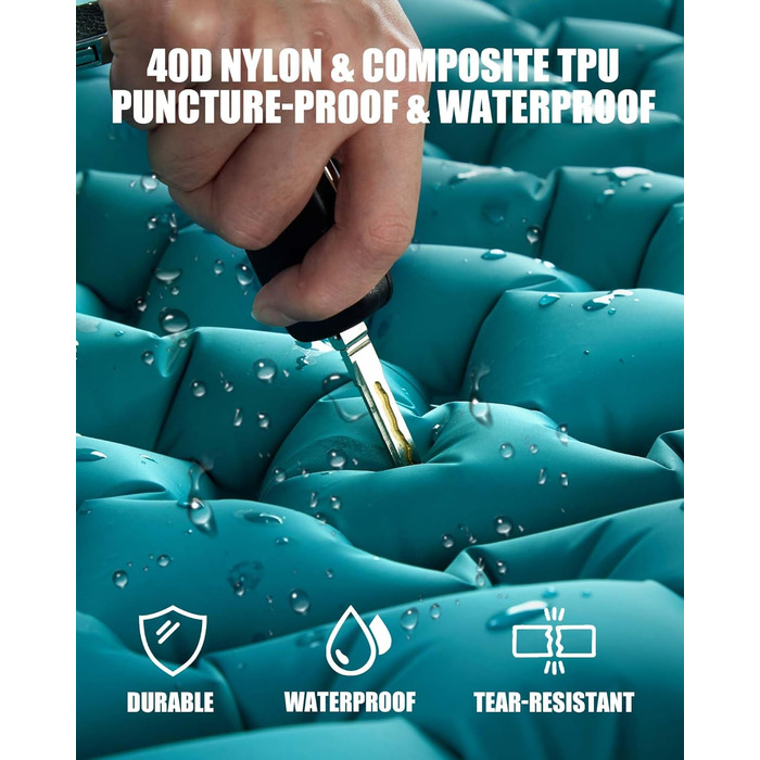 AKSOUL Self-Inflating Camping Air Mattress - Ultralight, Thick (10CM), Foldable Sleeping Pad with Pillow for Trekking, Tent & Outdoor Use