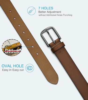 Чоловічий шкіряний ремінь CHAOREN чорного кольору, 35 мм, для джинсів, м'яка шкіра