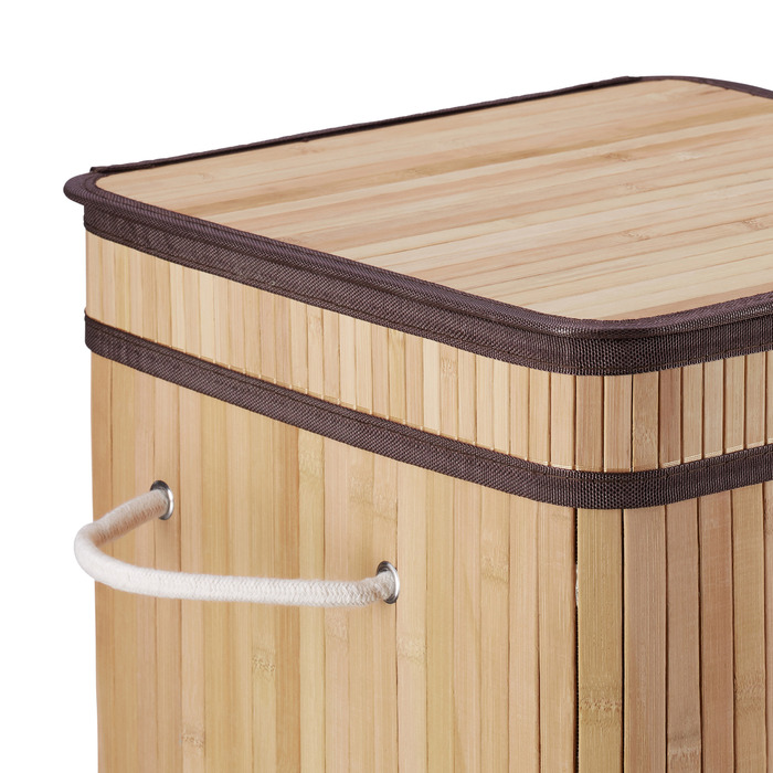Relaxdays Foldable Bamboo Laundry Basket