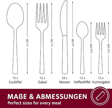 Набір столових приборів 60 предметів для 12 осіб з нержавіючої сталі – елегантний набір, полірований до блиску, придатний для миття в посудомийній машині та стійкий до іржі; для вишуканого сервірування столу в будні та на свята (Модель 3)