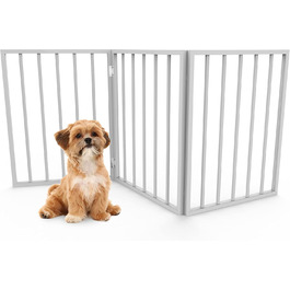 Ворота для собак PETMAKER – дерев'яні, розкладні, аккордеон, 61 см, білі