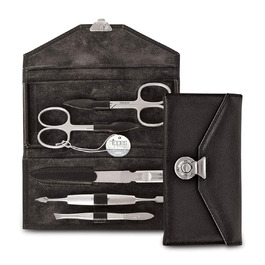 Набір для манікюру Nippes Solingen Locks, 7 предметів, нержавіюча сталь, шкіряний етиуль, Made in Germany