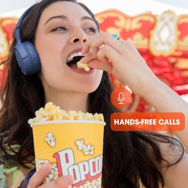 Навушники JBL Tune 510 BT Bluetooth – бездротові, складні, з функцією гучного зв'язку, сумісні зі голосовими асистентами, до 40 годин роботи (блакитні)