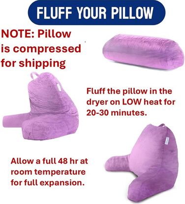 Комфортний спинний подушковий крісло-мішок ComfortSpa для дорослих, з підлокітниками, кишенями та знімним чохлом; ідеально для відпочинку в ліжку та полегшення болю в спині