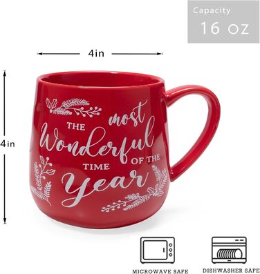 Керамичні чашки для кави LEHAHA, 4 шт., червоні, з різдвяним дизайном, з порцеляни, для кави, молока, чаю, гарячого шоколаду, підходить для миття в посудомийній машині та використання в мікрохвильовій печі