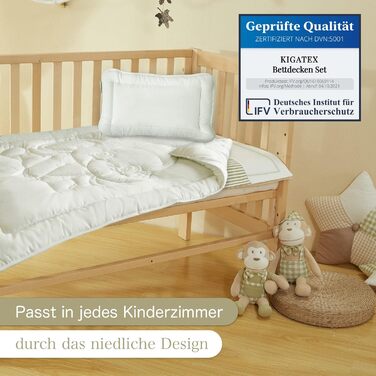 Комплект дитячої постільної білизни Oeko-Tex з милим стеганим слоником, 40x60 + 100x135 см, витримує прасування, 95°C