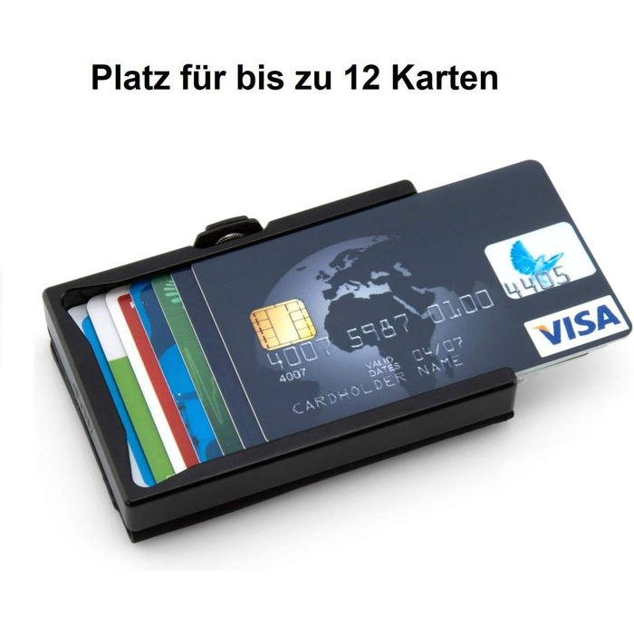 ZNAP® Slim Wallet - Тонкий картхолдер для чоловіків з RFID захистом, чорний (12 карт)