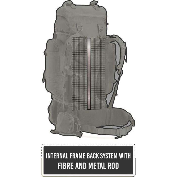 Tripole Rucksack from the Colonel Series with Internal Frame - Featuring Detachable Daypack and Rain Cover