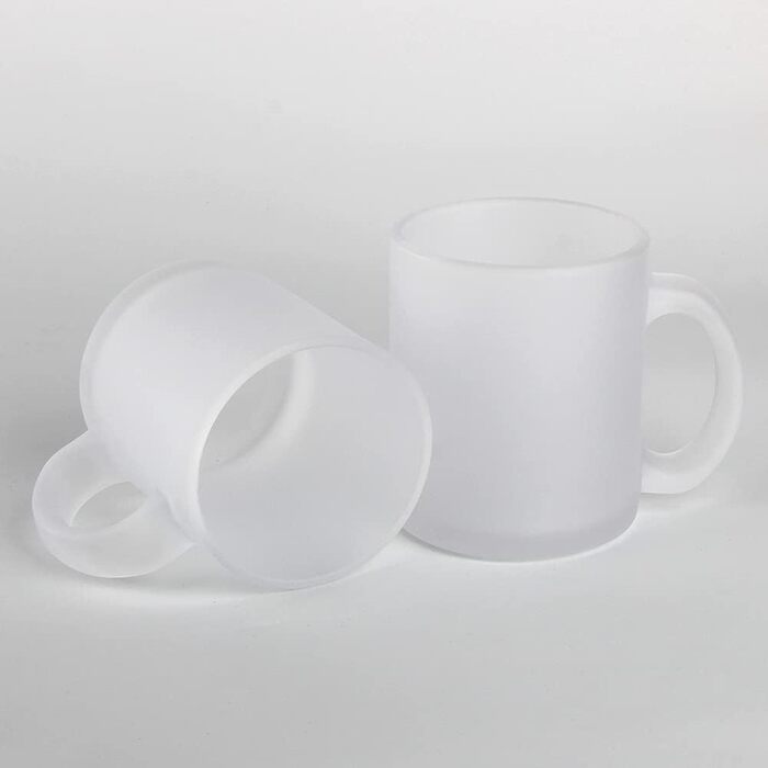 MR.R 11 Unzen Set with 6 Sublimation Blanks - Mug, Milk Glass Becher, Coffee Mugs with Handle for Heat Transfer on Thermo Coatings