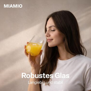 Набір склянок MIAMIO Riva 12 шт (6x420 мл, 6x460 мл) для води, соку, коктейлів - скляний посуд, придатний для мийки в посудомийній машині
