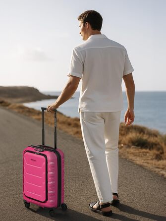 Набір валіз SMARTBOX Hartschalen 3 шт. з розширенням 3 см, з TSA-замком, з відділенням для ноутбука (Рожевий, S (55 см))