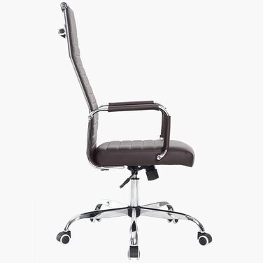 Ергономічне крісло BAKAJI для офісу: комп'ютерне крісло з високою спинкою, регульовані підлокітники, функція гойдання, до 136 кг, коричневе