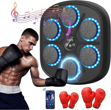 Електронна боксерська машина RevFit з LED-підсвіткою, Bluetooth, 9 режимів швидкості та режим підрахунку ударів, для дітей та дорослих, 45 см