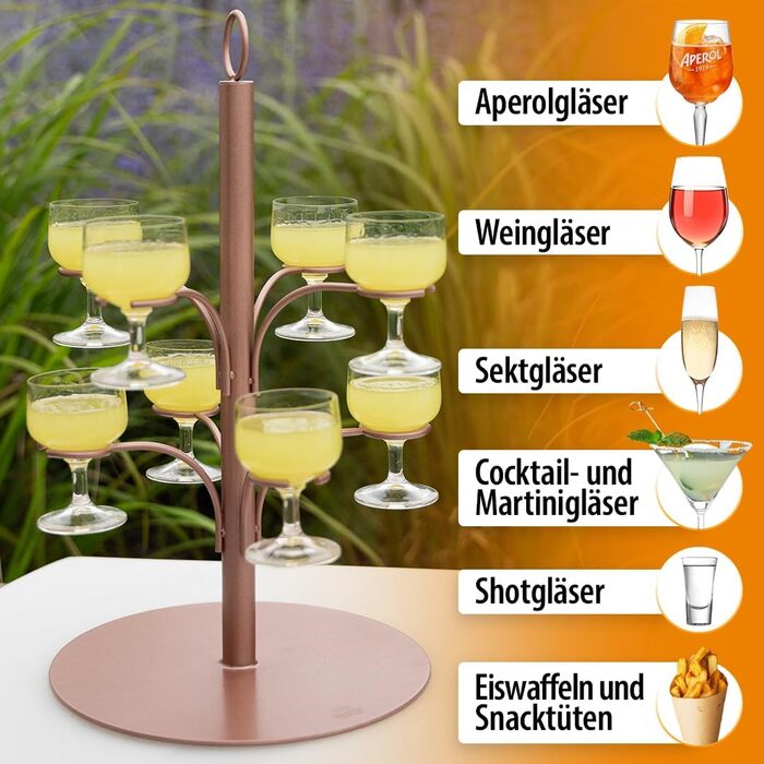 Стійка для коктейлів SpritzUpYourLife - Aperol для 8 келихів, рожеве золото