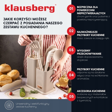 Набір кухонних ножів Klausberg Prestige, 5 предметів у підставці