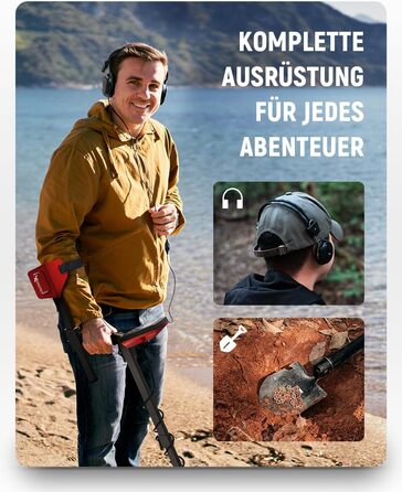 Металодетектор KAIWEETS Pro Set: LCD дисплей, водонепроникна котушка, регулювання чутливості, для дорослих та дітей